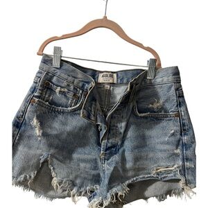 AGOLDE Distressed Denim Shorts - Blue